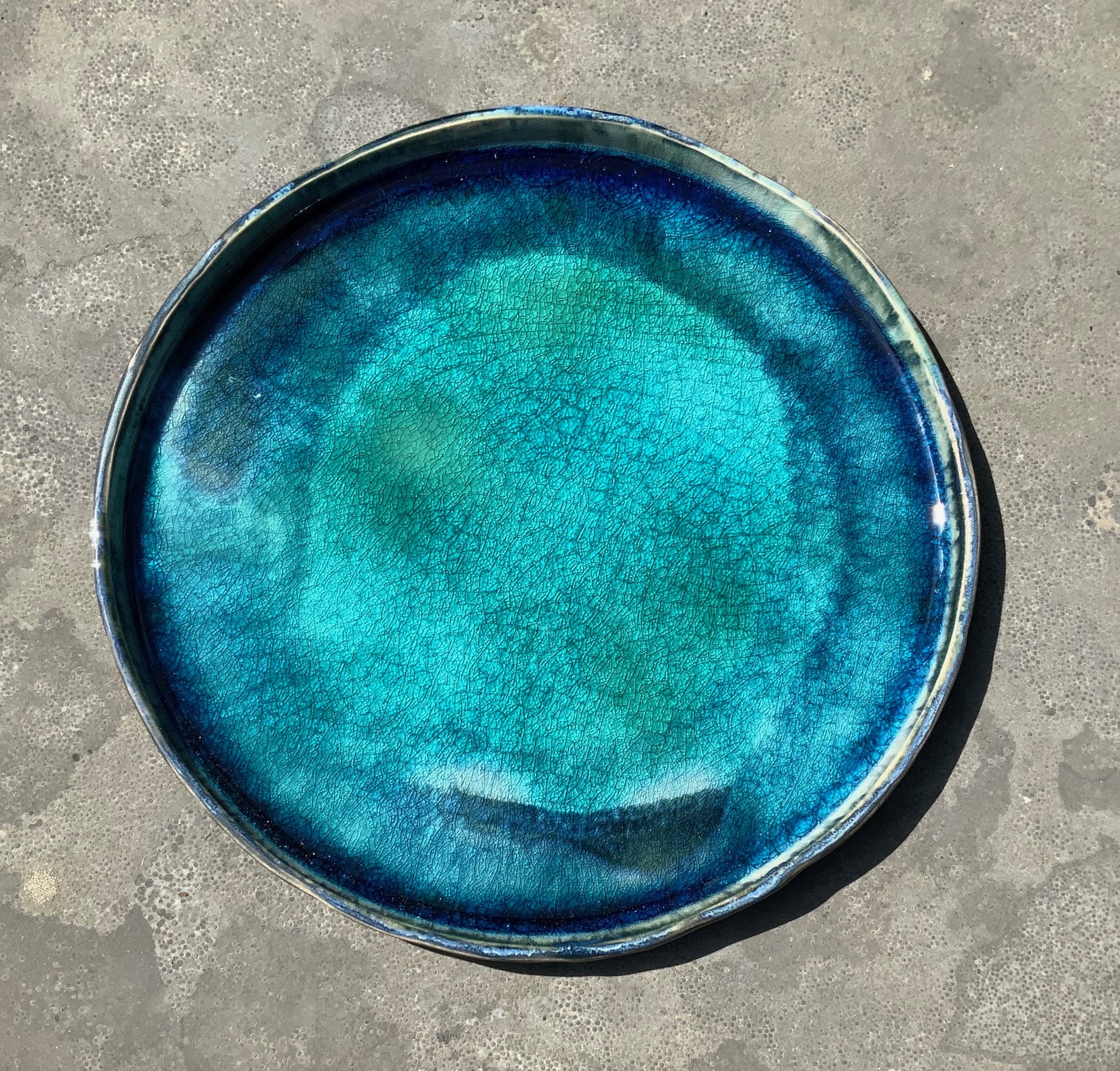 ASSIETTE PLATE TURQUOISE - Nathalie