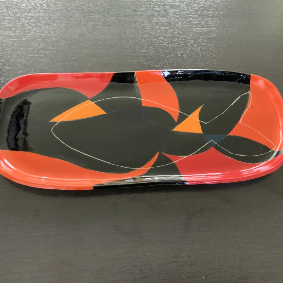 PLAT « POISSON COLORÉ » pièce unique 