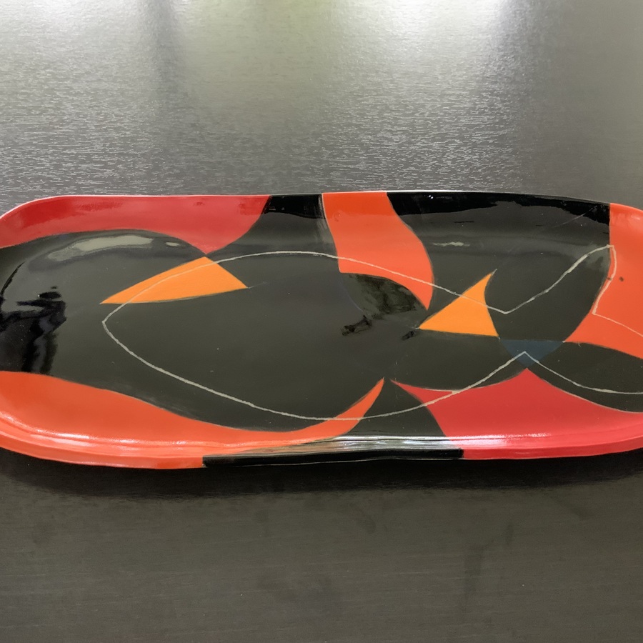 PLAT « POISSON COLORÉ » pièce unique 