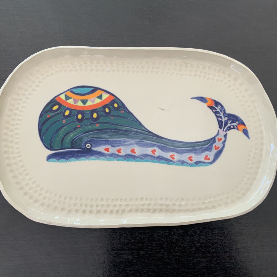 PLAT « BALEINE » pièce unique