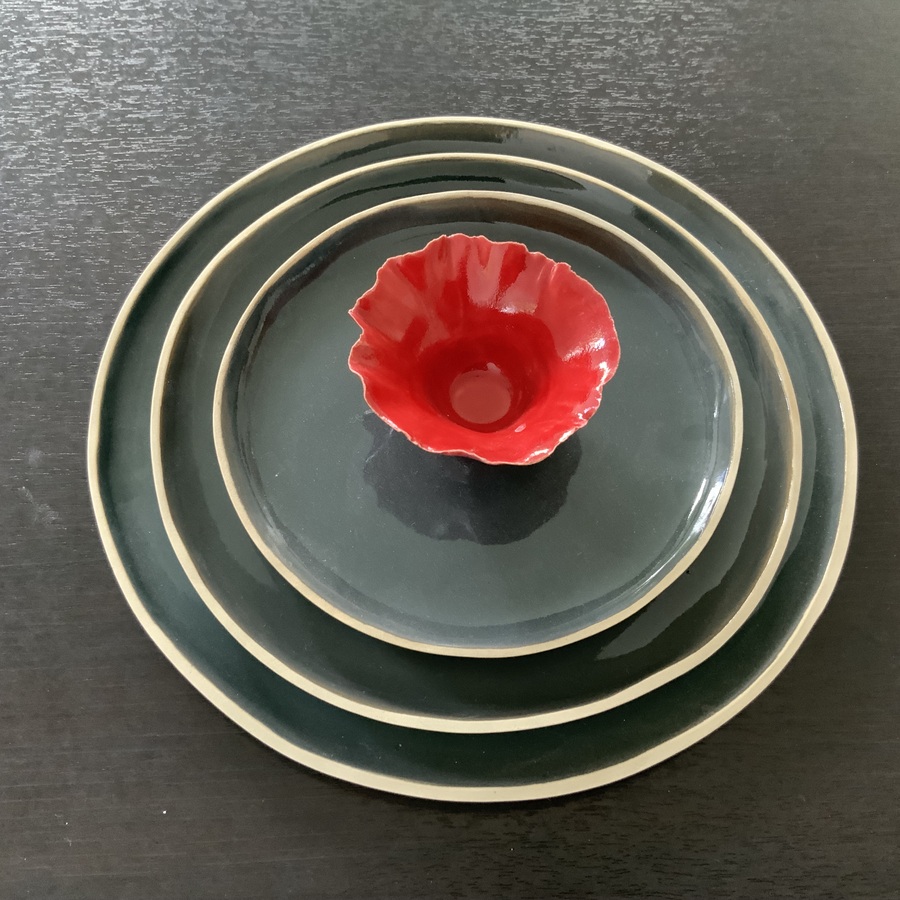 ASSIETTE DESSERT « GRIS »
