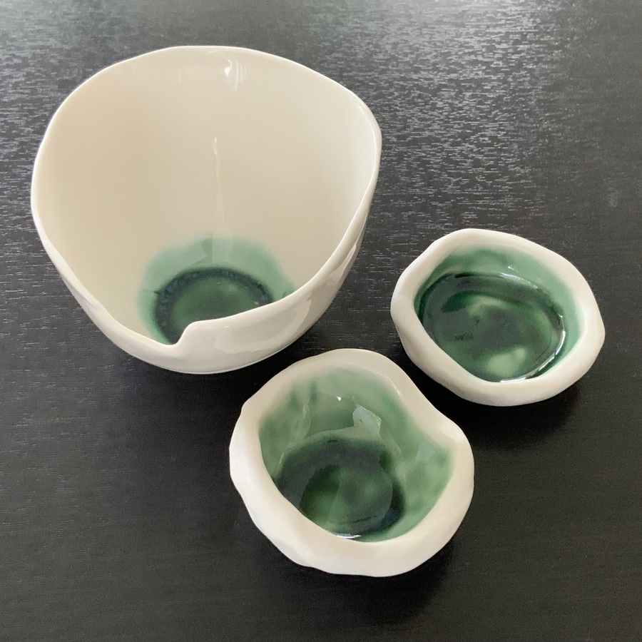 LOT DE 3 BOLS porcelaine