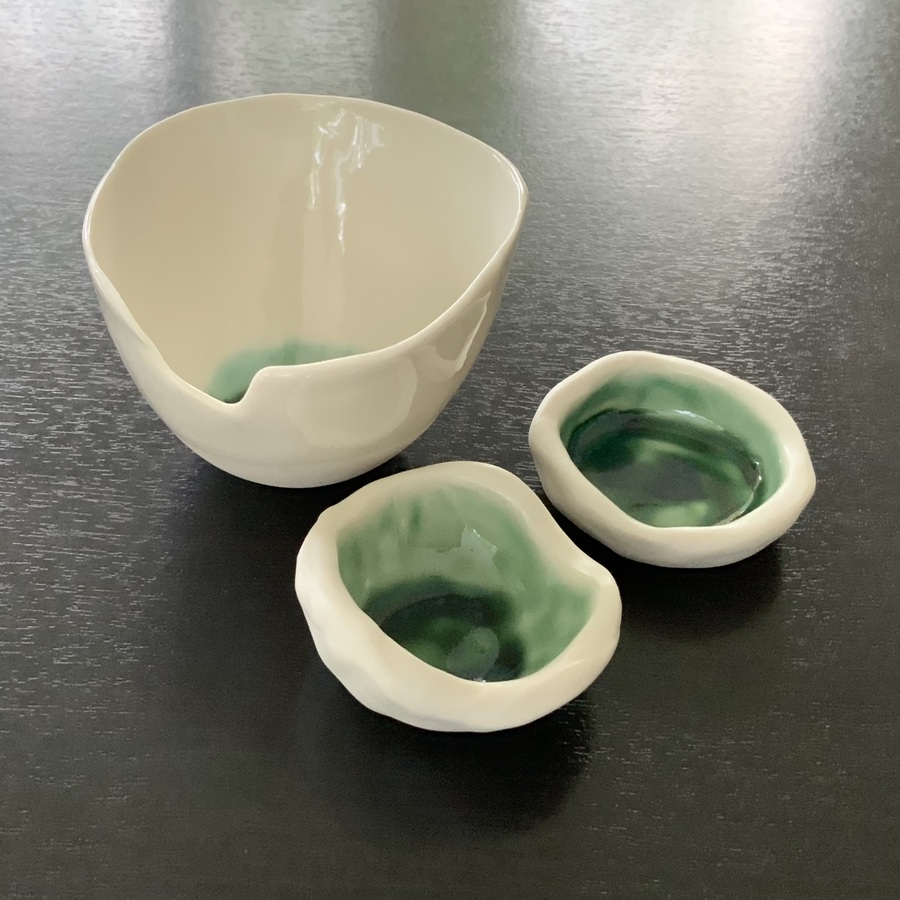 LOT DE 3 BOLS porcelaine