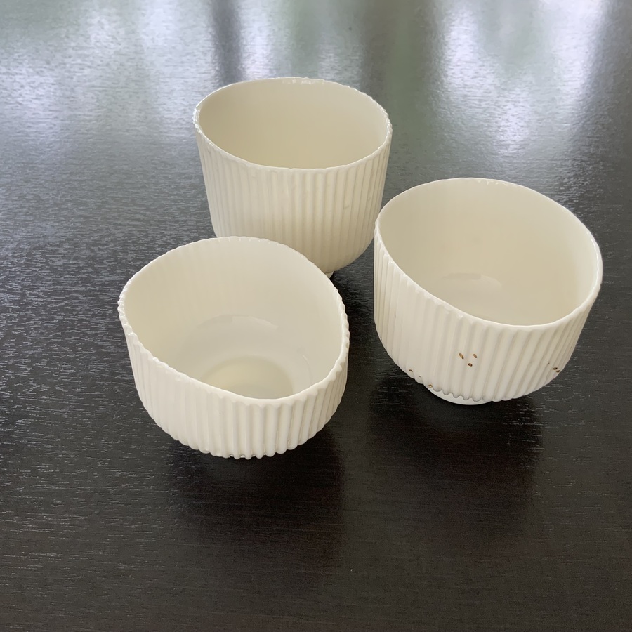 LOT DE 3 TASSES « CANNELÉES »