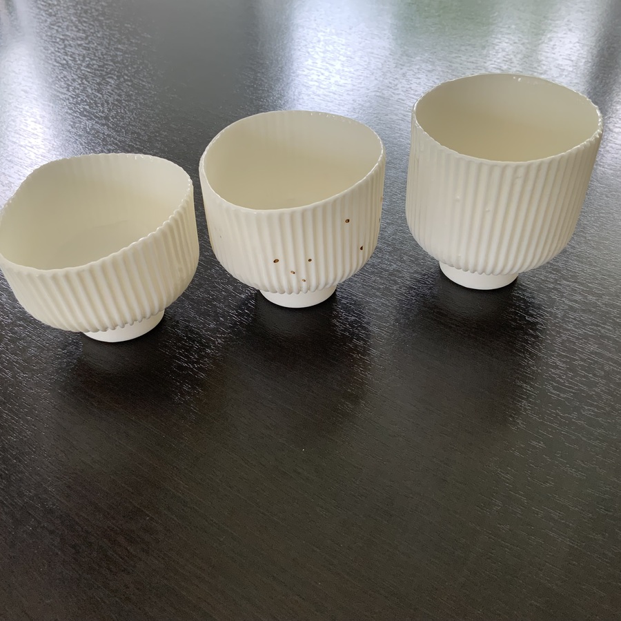 LOT DE 3 TASSES « CANNELÉES »
