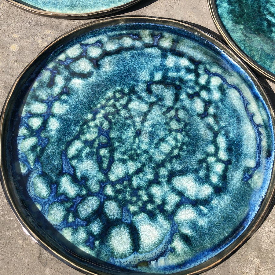 ASSIETTE  PLATE TURQUOISE